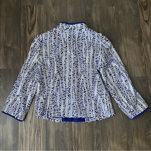 Carlisle Bluish Purple Sequin Evening Blazer Jacket - Picture 2 of 15